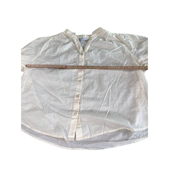 Jessica Simpson Ivory Button-Front Long Sleeve Blouse OX t Womens Top - Picture 8 of 10